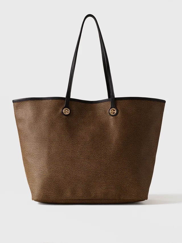 borbonese-flight-borsa-shopping-large-tote-grande-in-tela-stampa-op image 1