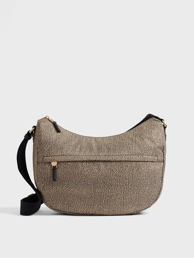 borbonese-b-club-luna-bag-medium-borsa-a-spalla-in-tessuto-riciclato-stampa-op-c image 1