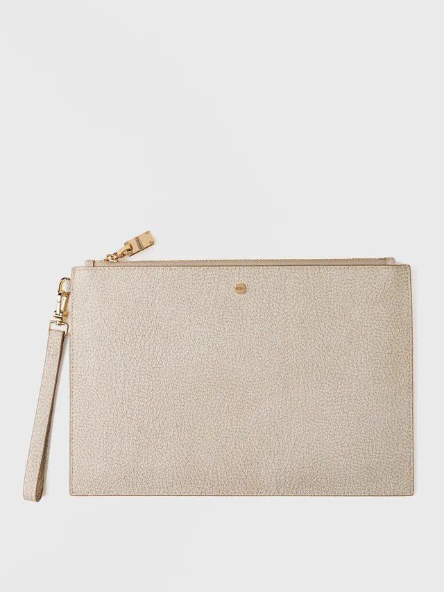 borbonese-busta-large-pochette-busta-in-tela-op-con-zip-e-impugnatura image 1