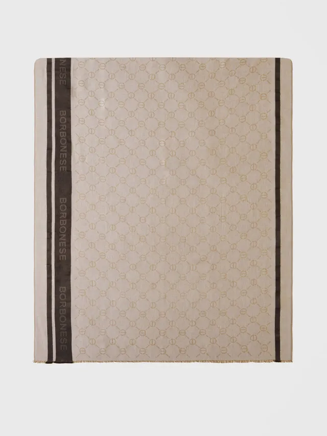 borbonese-stola-in-misto-viscosa-con-motivo-jacquard-op-e-vite-80x180-cm-made-in image 1