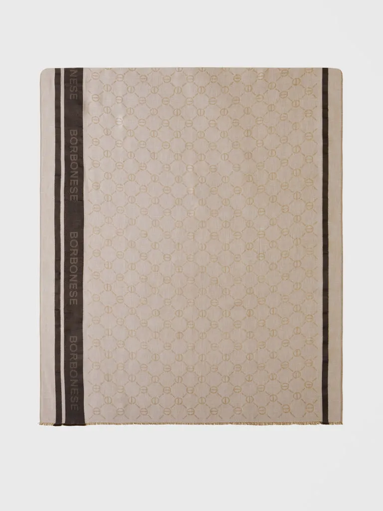 borbonese-stola-in-misto-viscosa-con-motivo-jacquard-op-e-vite-80x180-cm-made-in image 1