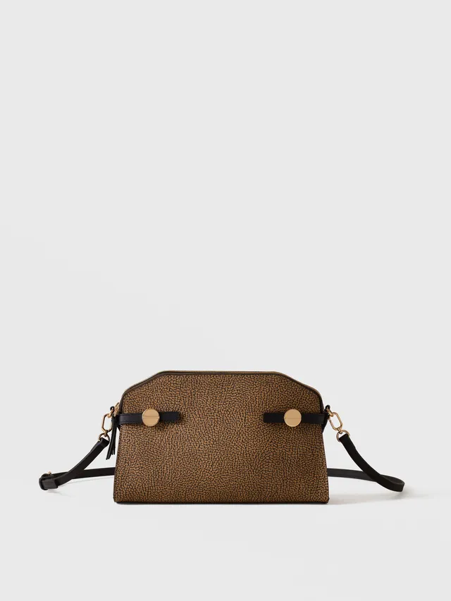 borbonese-gemini-camera-case-medium-in-tela-stampa-op-con-dettagli-in-vitello-e- image 1
