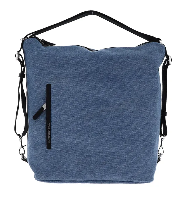 mandarina-duck-hunter-denim-borsa-a-spalla-donna-trasformabile-in-zaino-blu-jean image 1