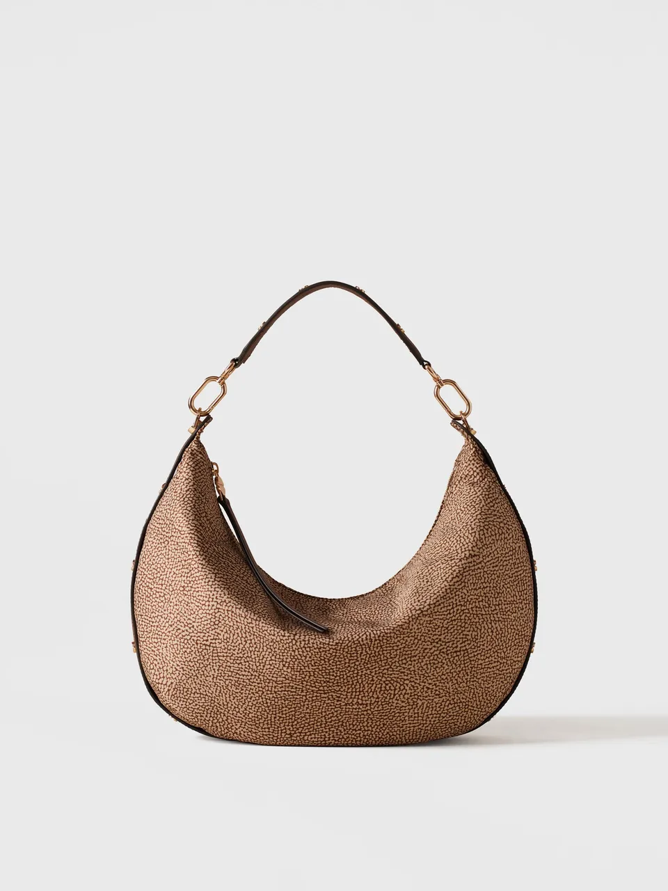 borbonese-frame-borsa-hobo-medium-in-tessuto-riciclato-stampa-op-con-manico-in-v image 1