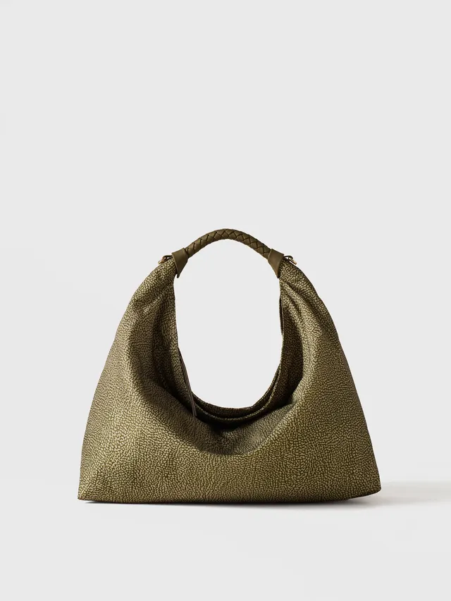 borbonese-plie-borsa-hobo-medium-borsa-hobo-in-tessuto-riciclato-stampa-op-con-d image 1