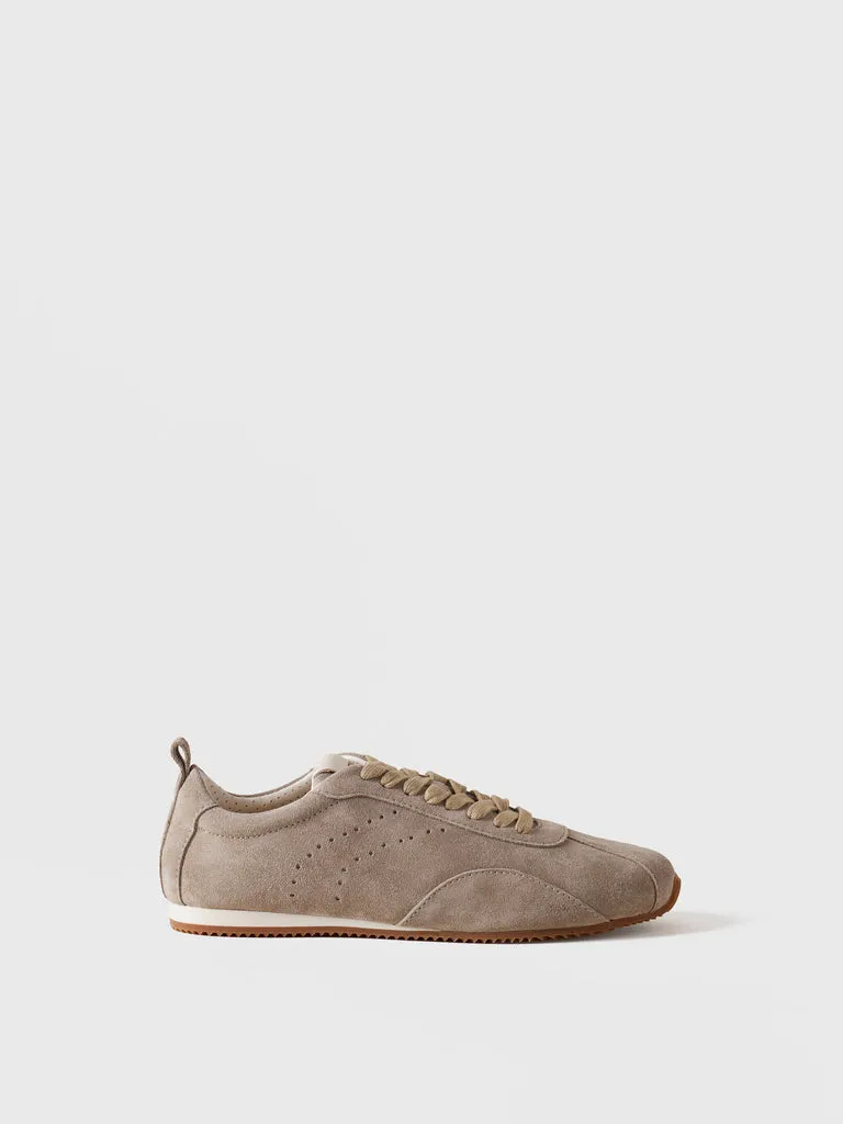 borbonese-sneakers-sneakers-in-crosta-scamosciata-con-targhetta-logo-oro-chiaro- image 1