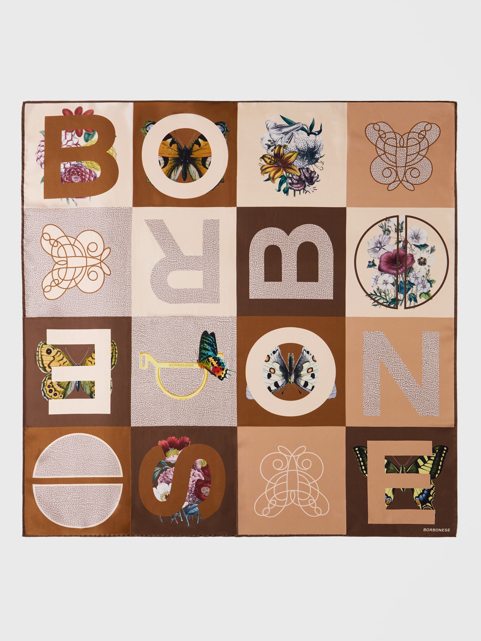 borbonese-foulard-90x90-foulard-in-pura-seta-twill-stampata-con-motivi-d-archivi image 1