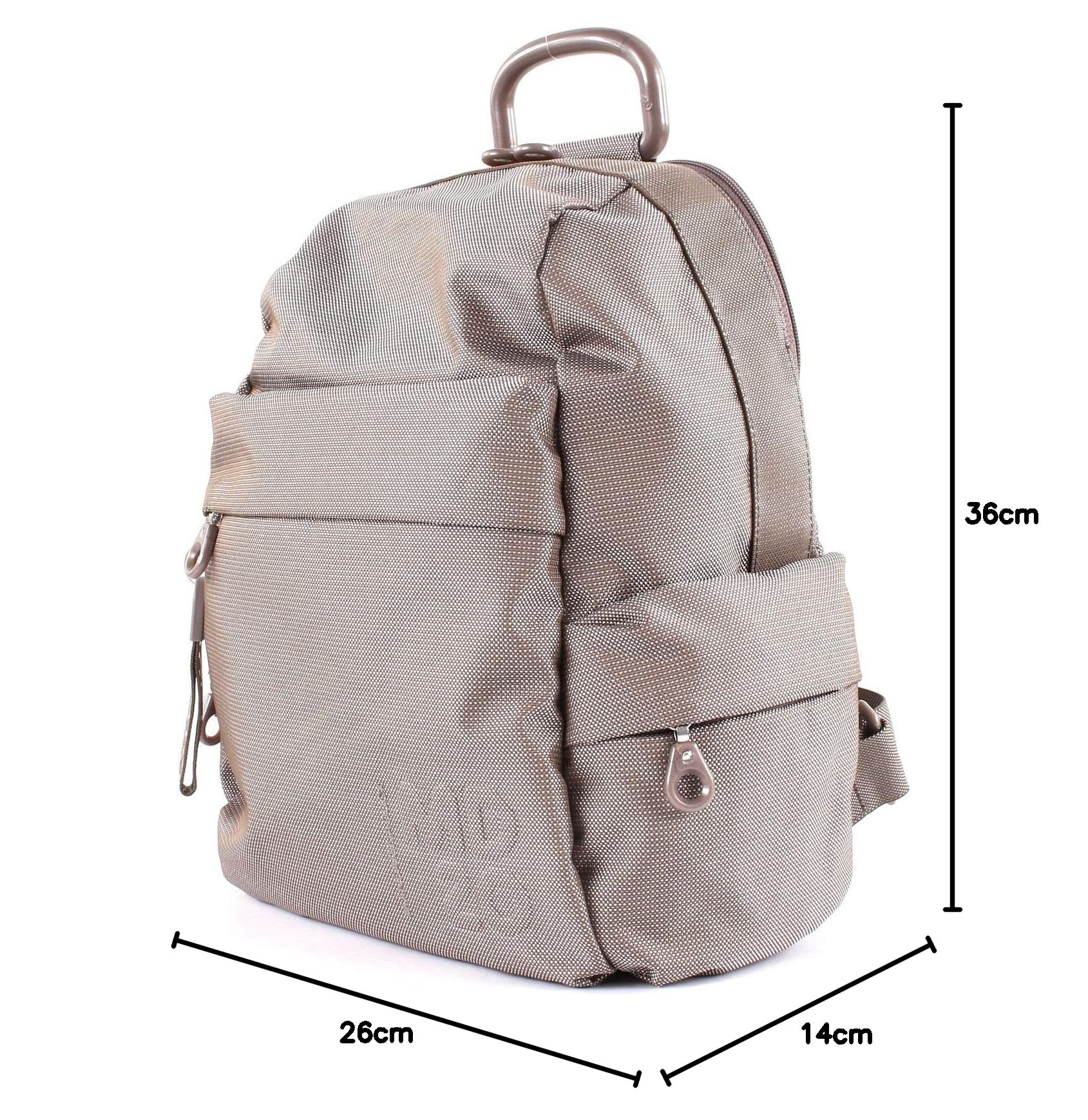 mandarina-duck-md-20-zaino-donna-in-tessuto-mitrix-cangiante-taupe-26x37-5x14-cm image 5