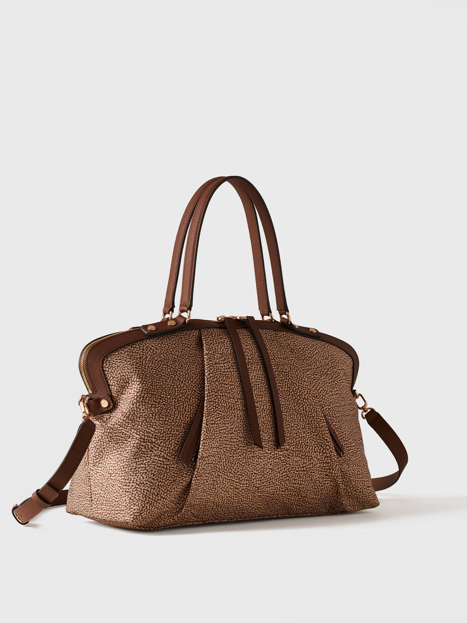 borbonese-frame-borsa-bauletto-medium-tessuto-riciclato-stampa-op-vitello-tracol image 4