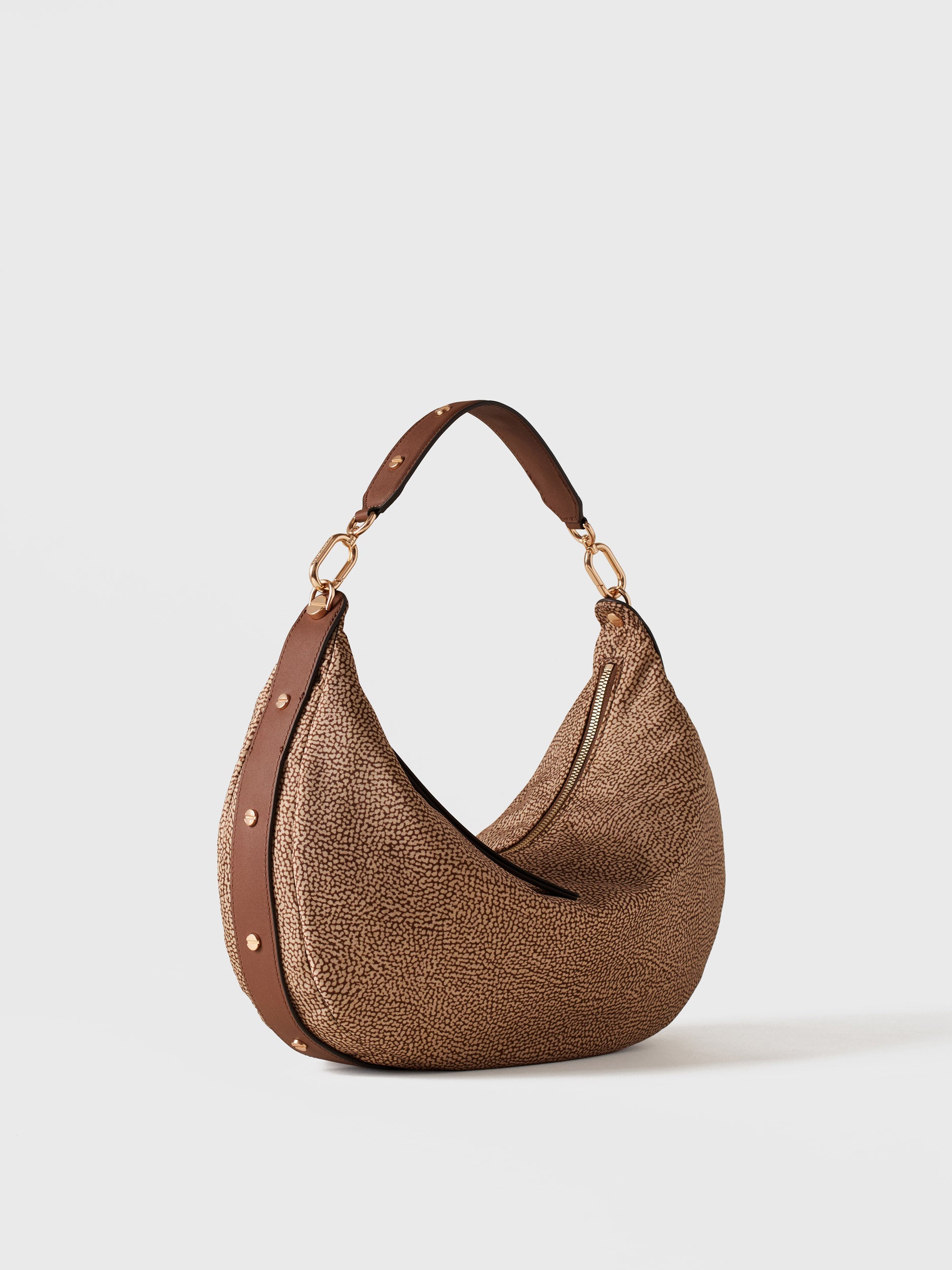 borbonese-frame-borsa-hobo-medium-in-tessuto-riciclato-stampa-op-con-manico-in-v image 4