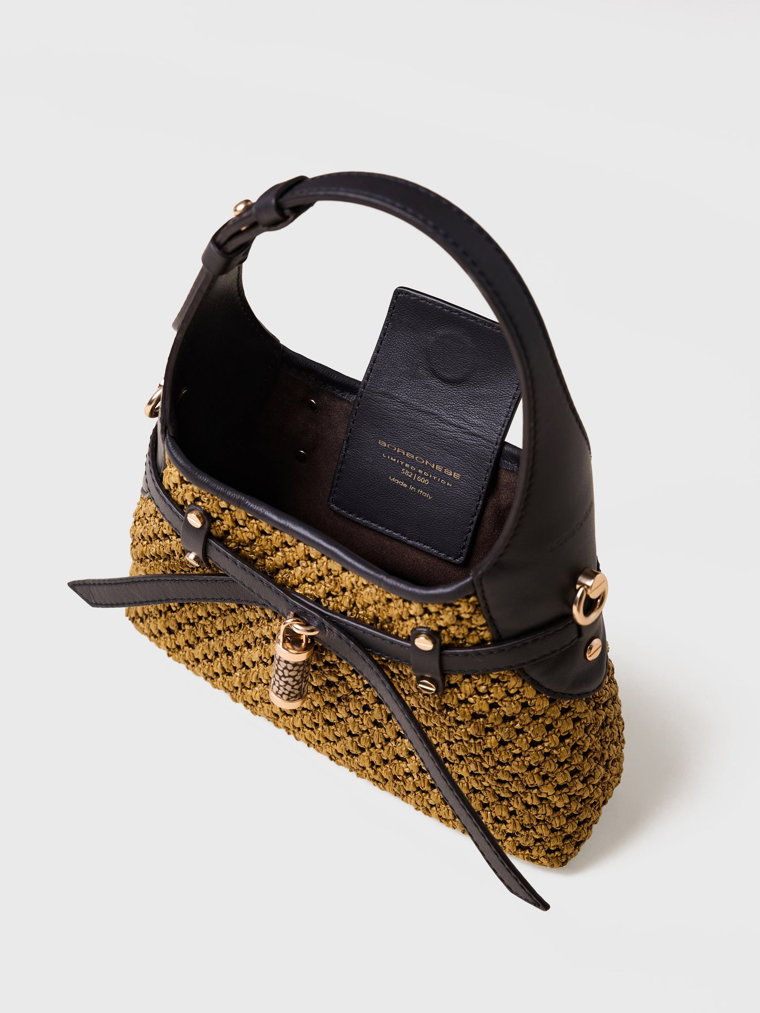 borbonese-halo-mini-bag-in-tessuto-effetto-paglia-traforata-made-in-italy image 5