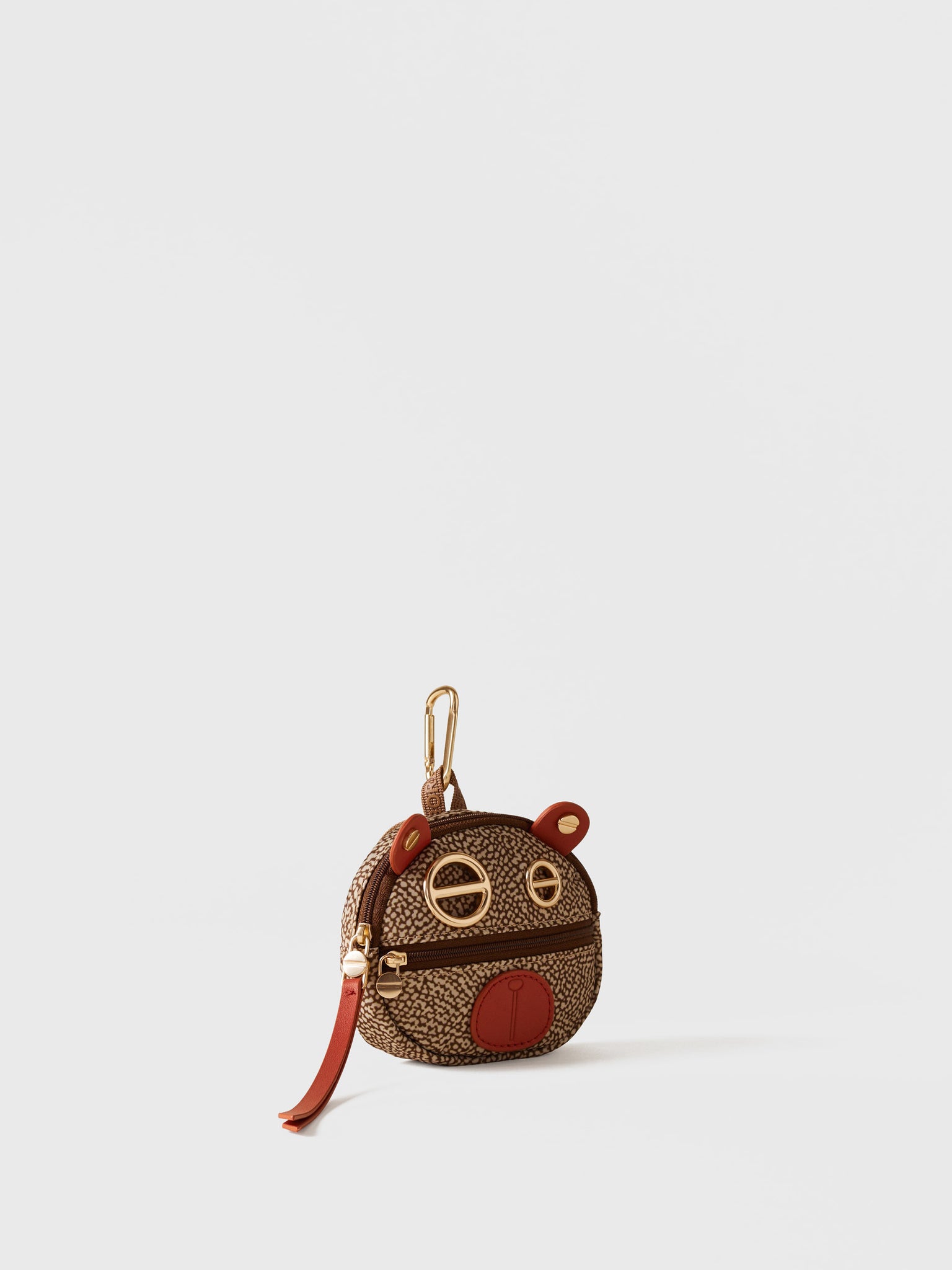 borbonese-charm-orso-in-tessuto-riciclato-stampa-op-con-pelle-di-vitello-e-mosch image 4