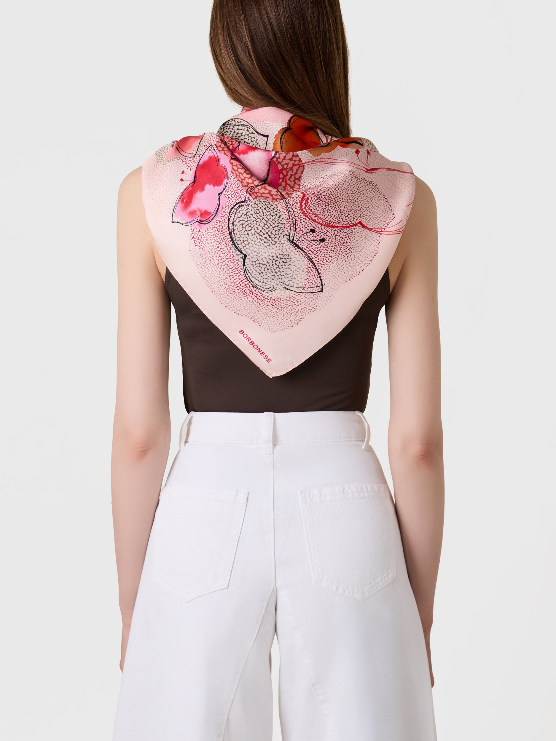 borbonese-foulard-90x90-in-twill-di-pura-seta-stampa-farfalle-e-mix-op image 3