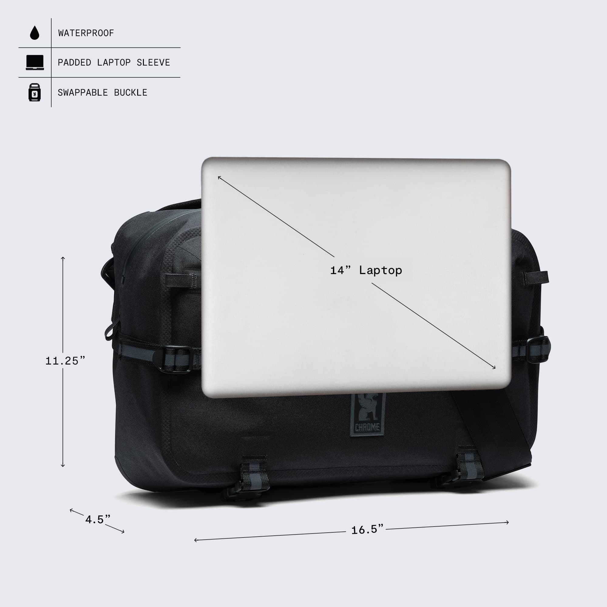 chrome-industries-kadet-max-wp-sling-borsa-a-tracolla-leggera-con-esterno-saldat image 7